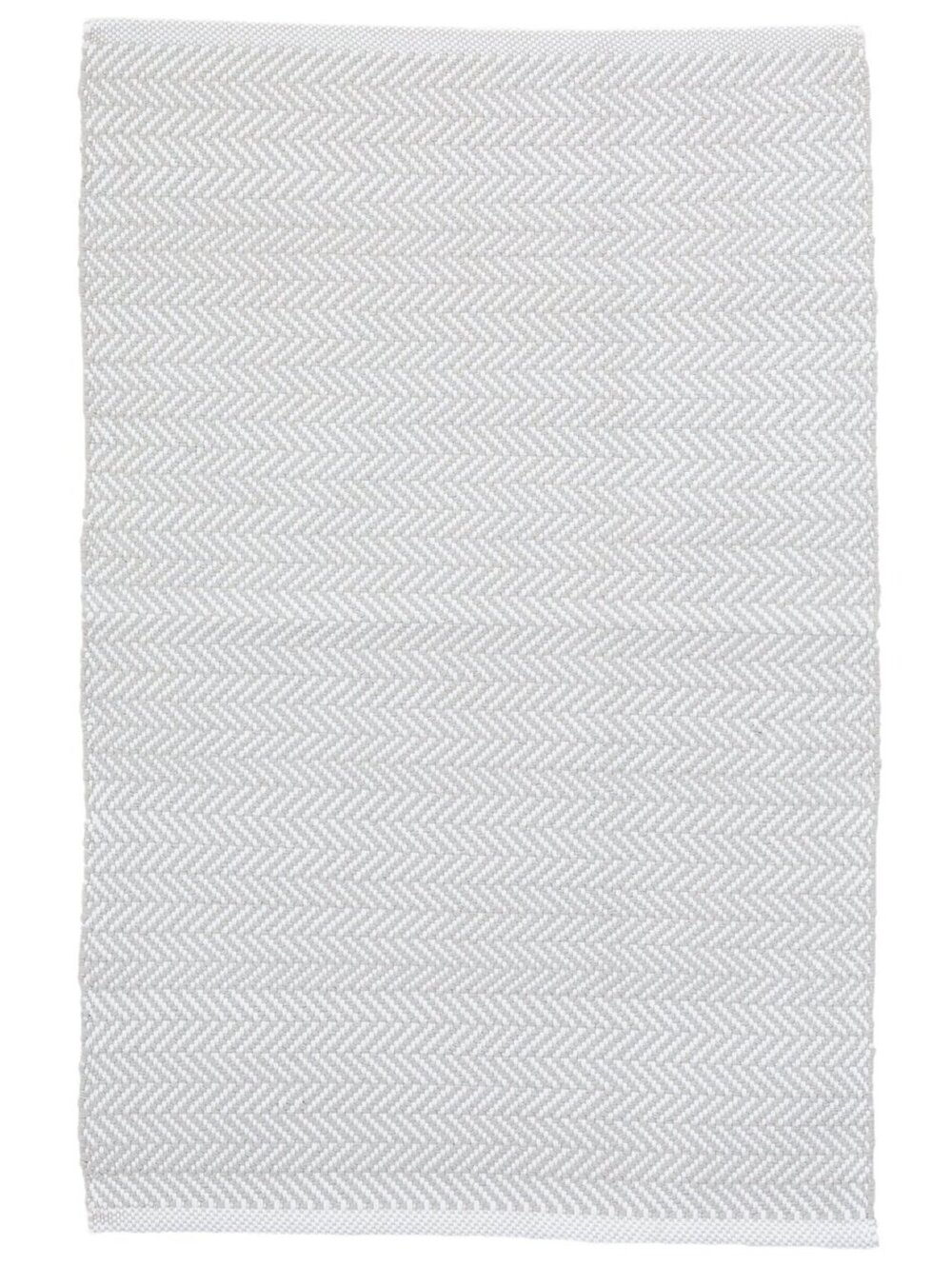 Herringbone Handwoven Indoor/Outdoor Rug | Pearl Grey/White Size 2'6"x12'